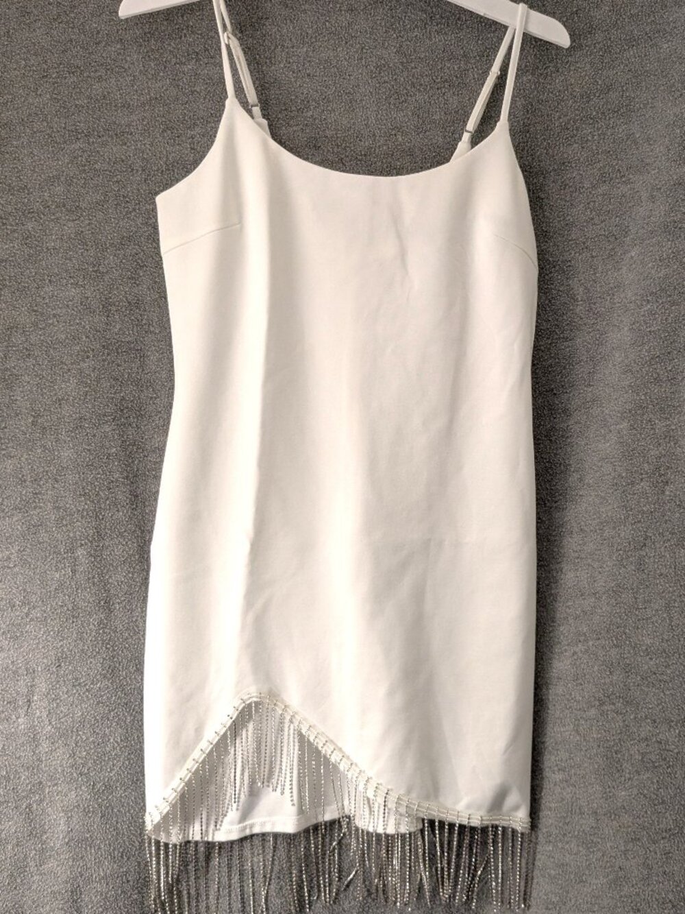 NWT! Size Medium White Dress with Rhinestone Fringe Forever 21